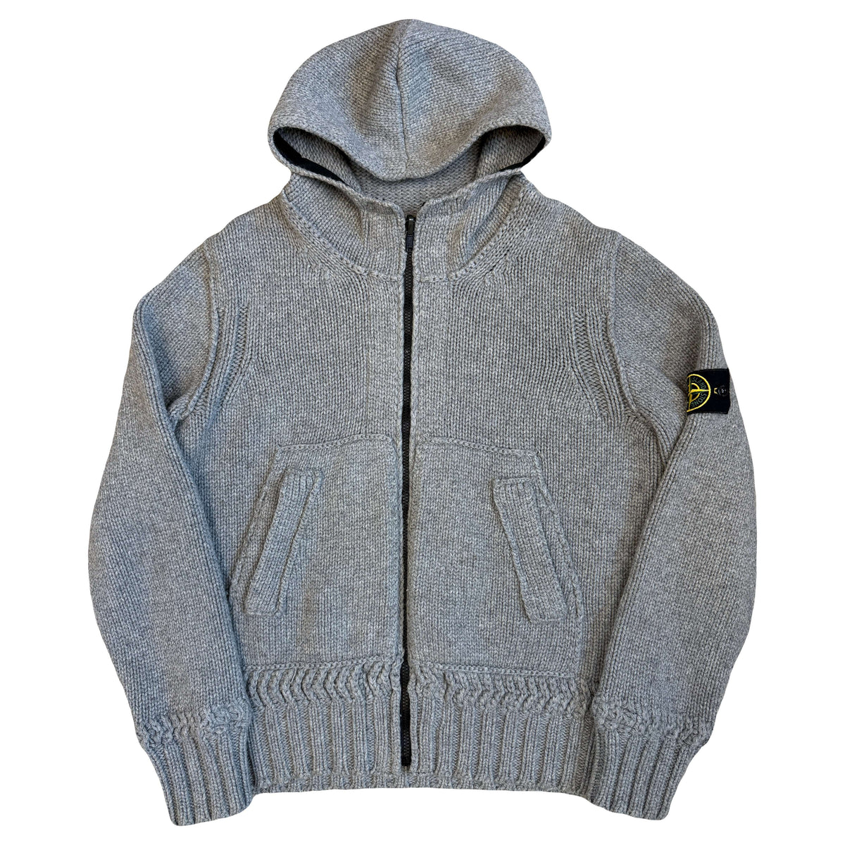 Stone Island AW/08 Heavy Knit Hoodie In Grey (M)