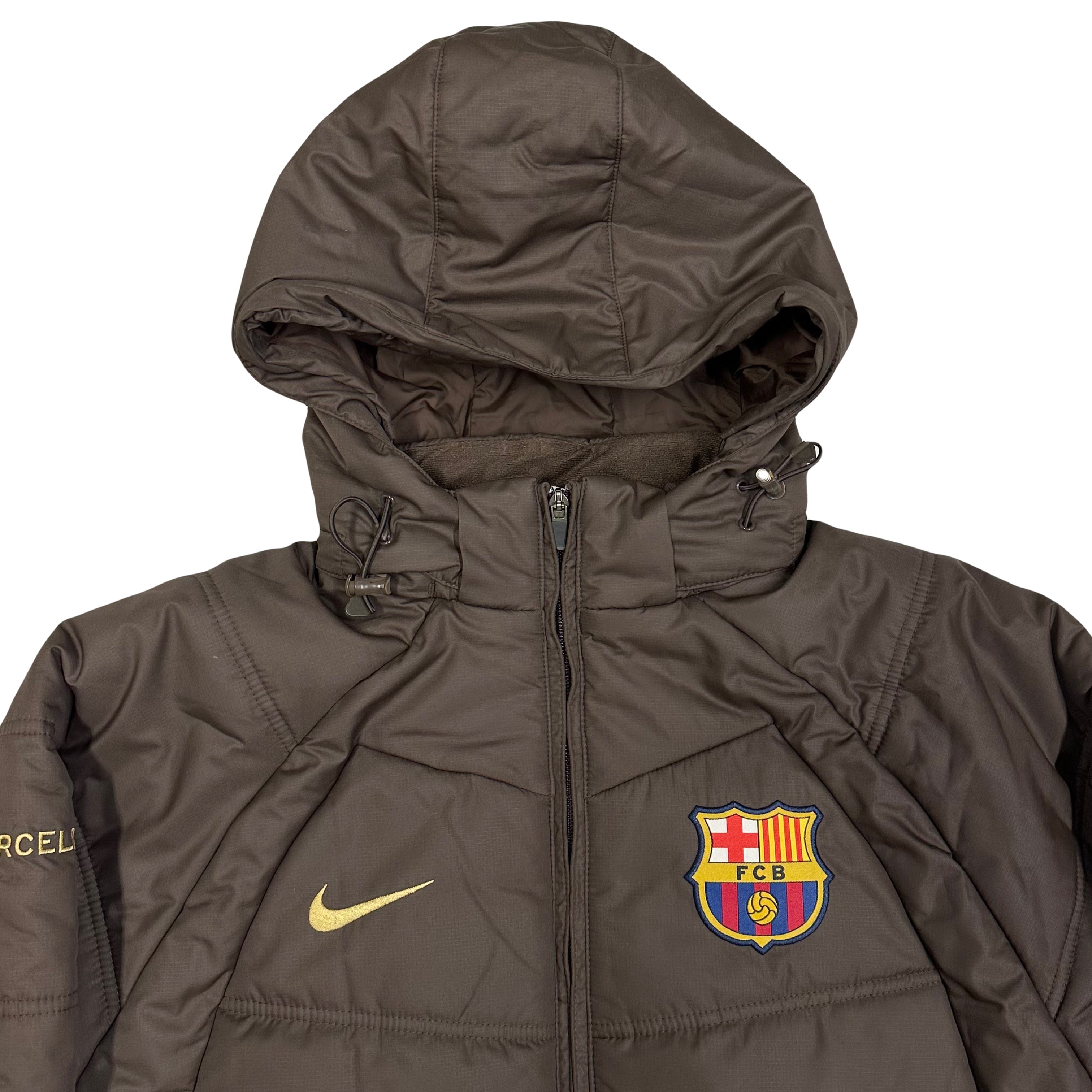 Nike Barcelona 2009/10 Puffer Jacket In Brown ( XL )