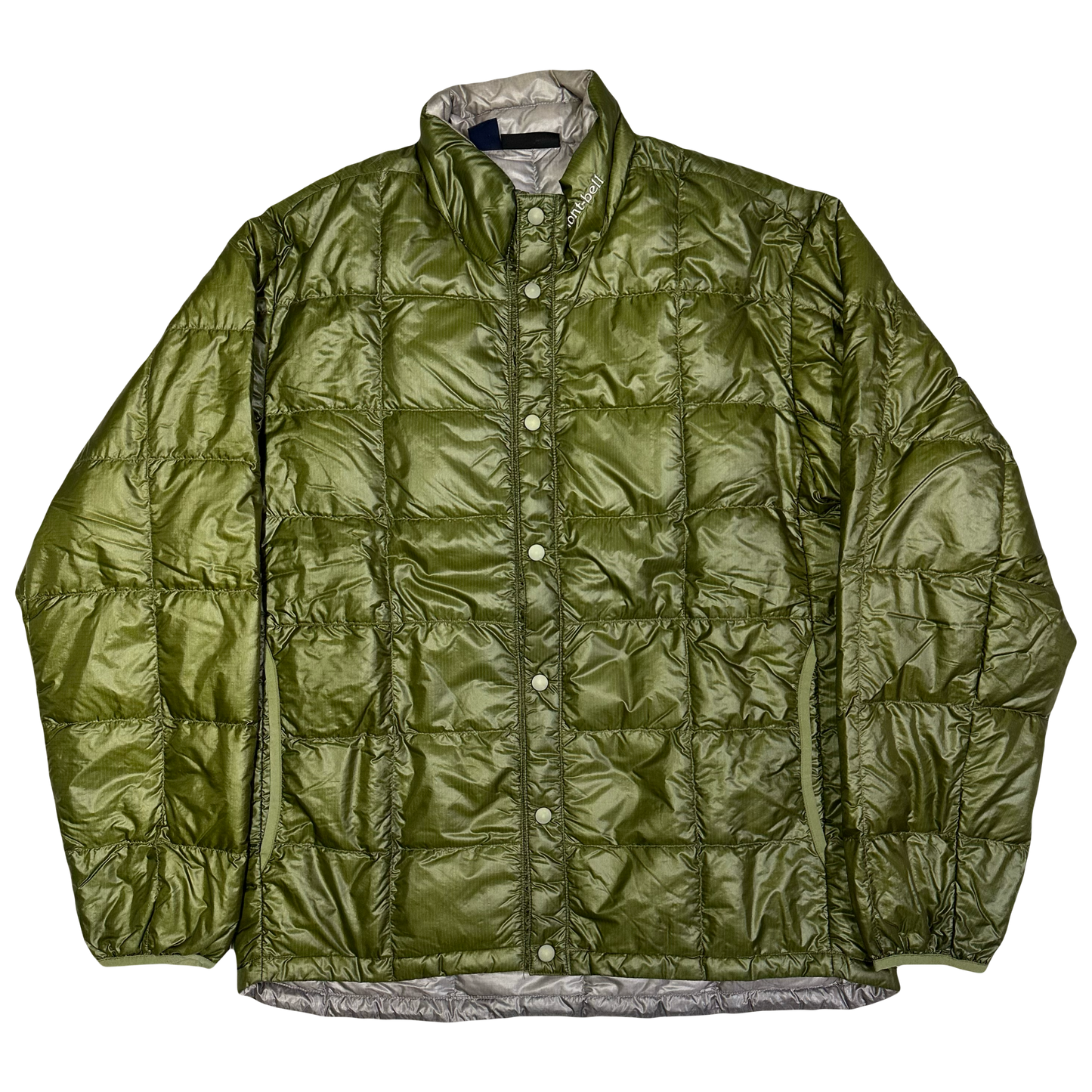 Montbell Square Stitch Puffer Jacket In Olive Green ( S )
