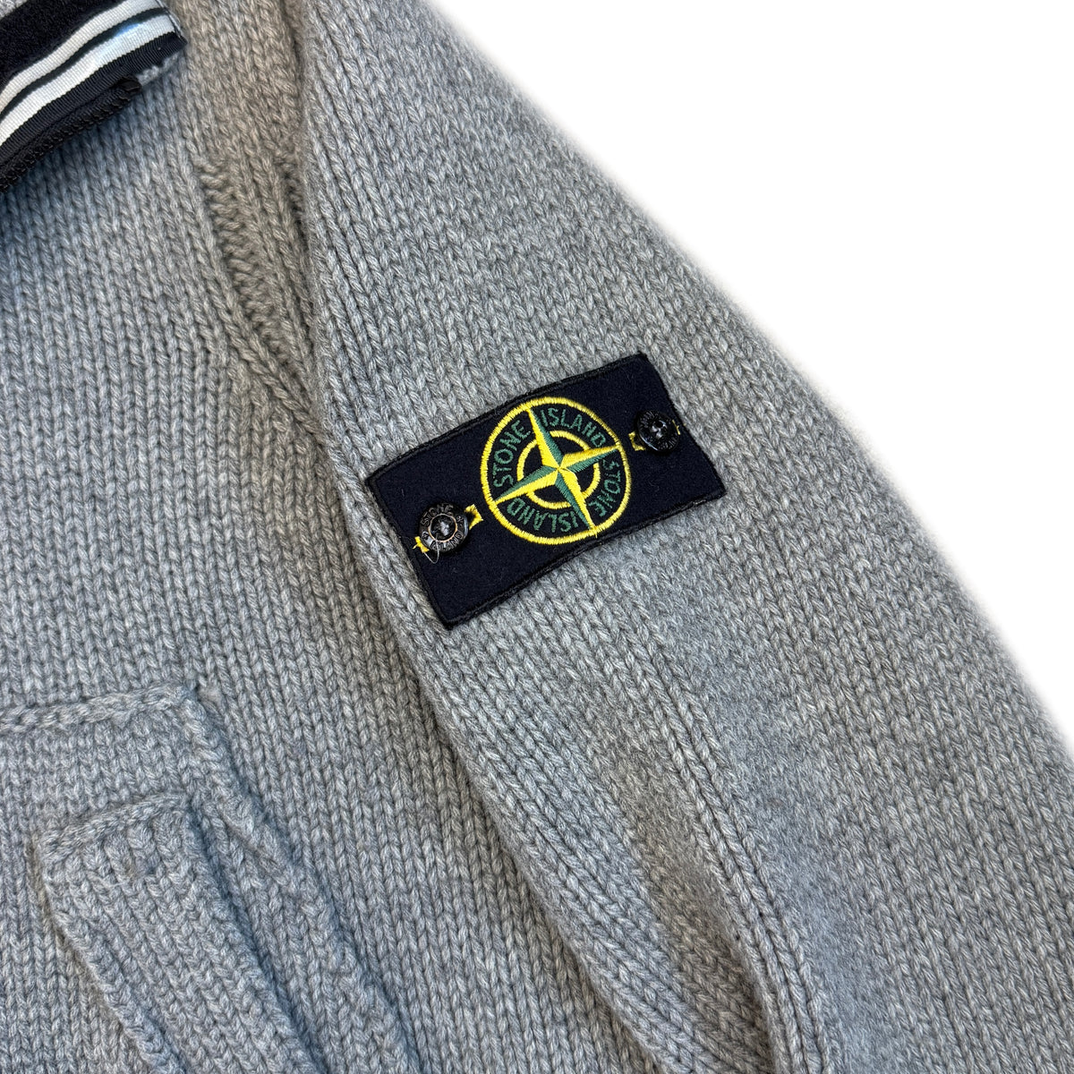 Stone Island AW/08 Heavy Knit Hoodie In Grey (M)