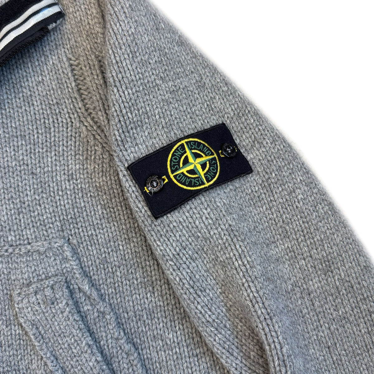 Stone Island AW/08 Heavy Knit Hoodie In Grey (M)