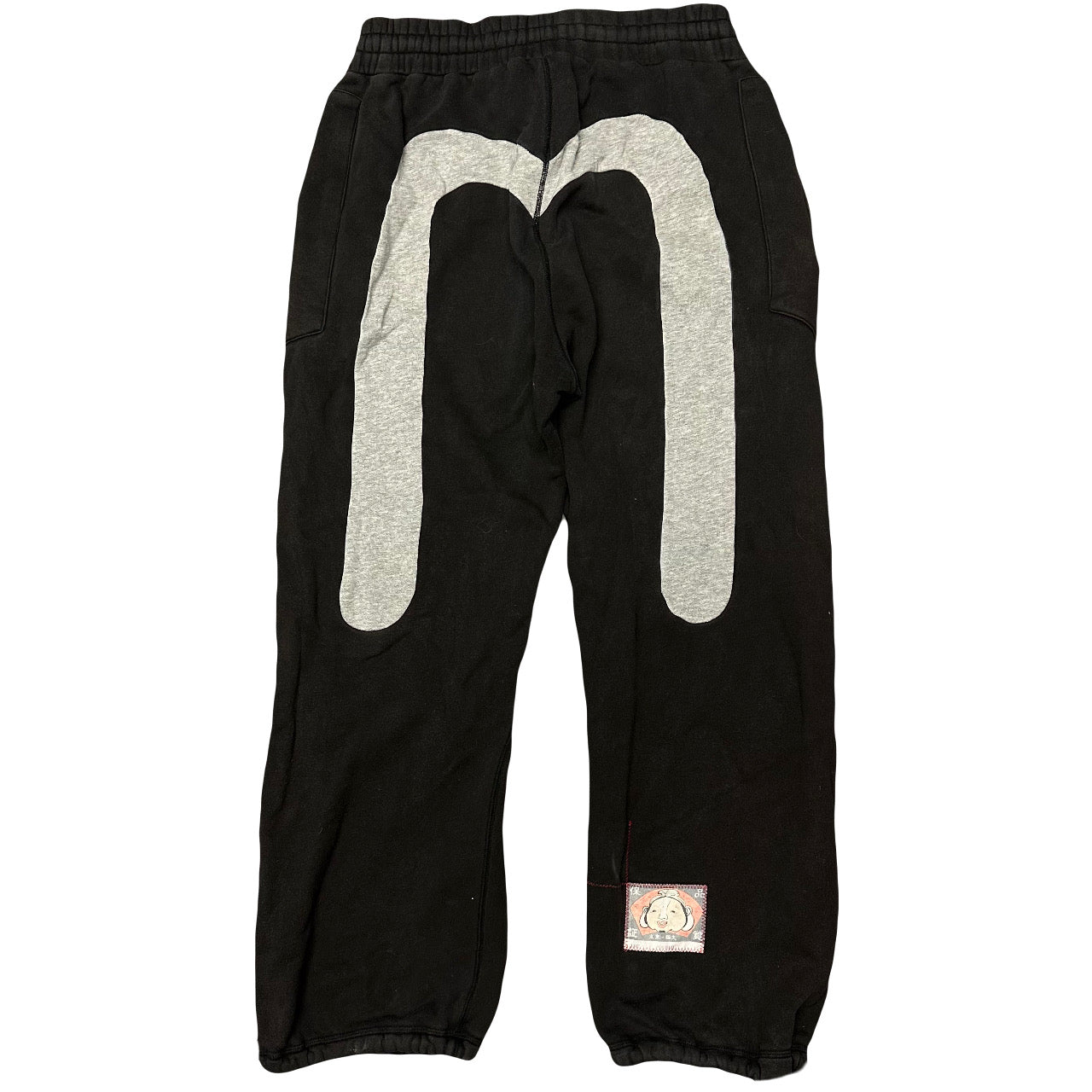 Evisu Joggers In Black With Grey Daicock ( XL )