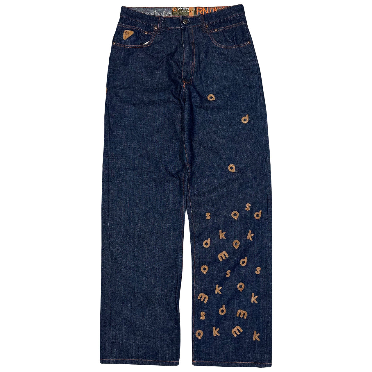 Akademiks Spellout Embroidered Letter Jeans ( W34 )