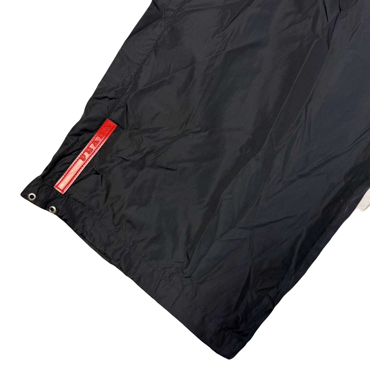 Prada Sort Nylon Trousers In Black (W32)