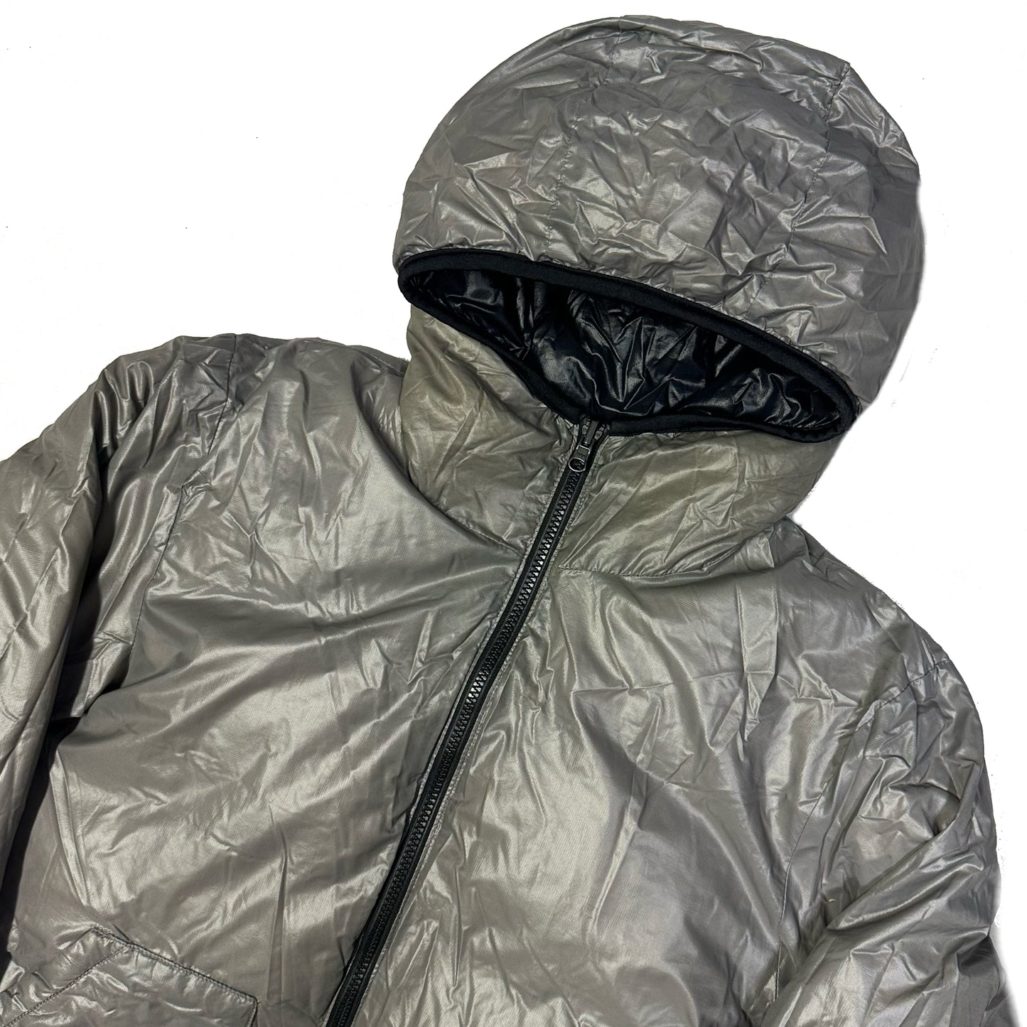 Camp 7 Reversible Puffer Jacket In Grey & Black ( L )