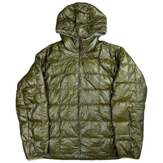 Montbell Superior Down Parka Puffer Jacket In Khaki Green (XL)