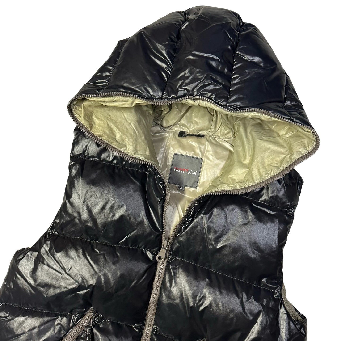 Duvetica Hooded Puffer Gilet In Black (S)