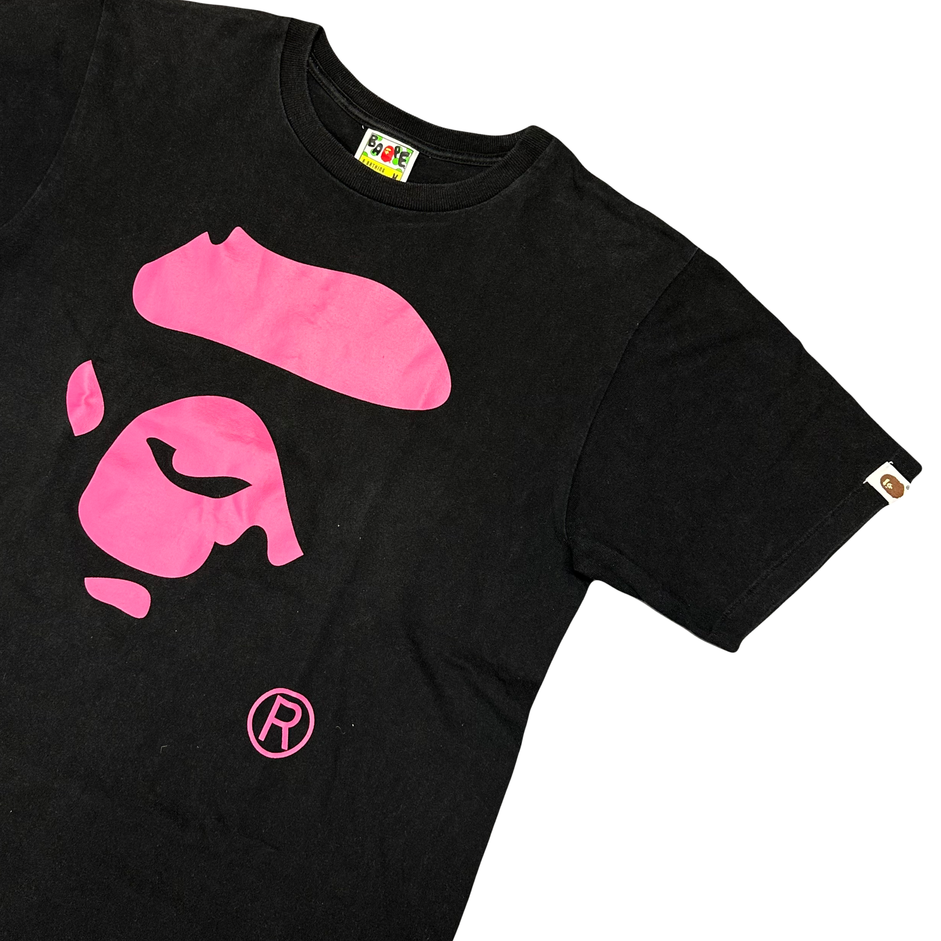 Bape Milo Head T-Shirt In Black & Pink ( M )