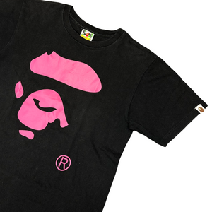 Bape Milo Head T-Shirt In Black & Pink ( M )
