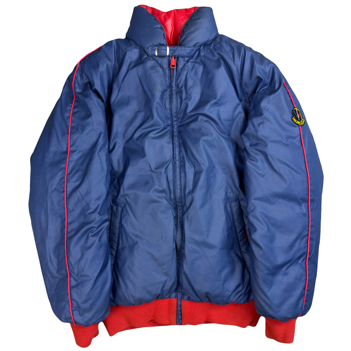 Moncler Reversible Puffer Jacket In Red & Navy (M)
