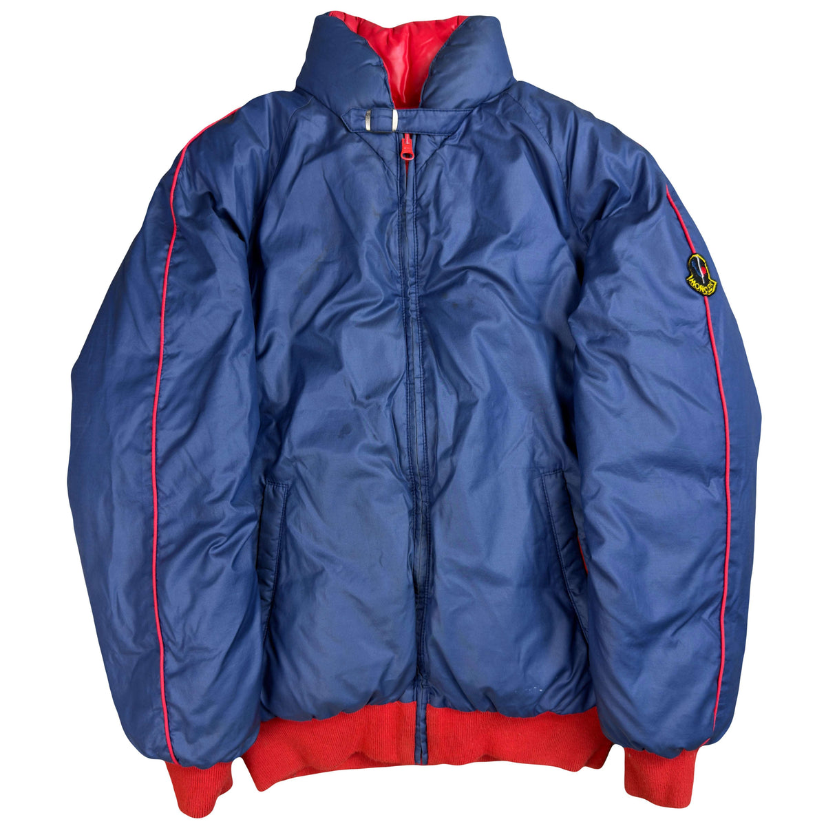 Moncler Reversible Puffer Jacket In Red & Navy (M)