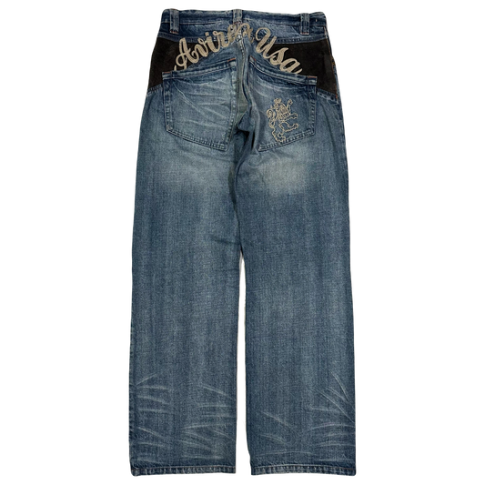 Avirex Spellout Jeans In Blue ( W30 )