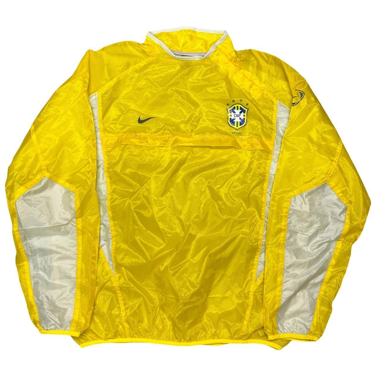 Nike Brazil 2002 Nylon Pullover Tracksuit Top In Yellow ( M )