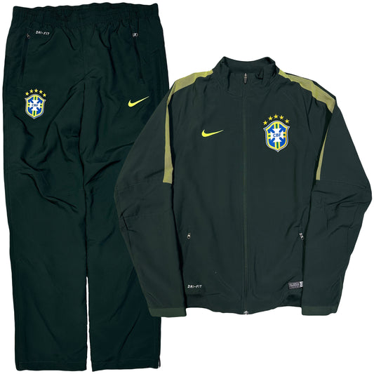 Nike Brazil 2014/15 Tracksuit In Green ( M )