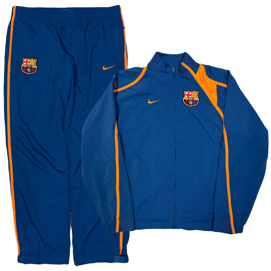 Nike T90 Barcelona 2005/06 Tracksuit In Blue & Orange ( M )