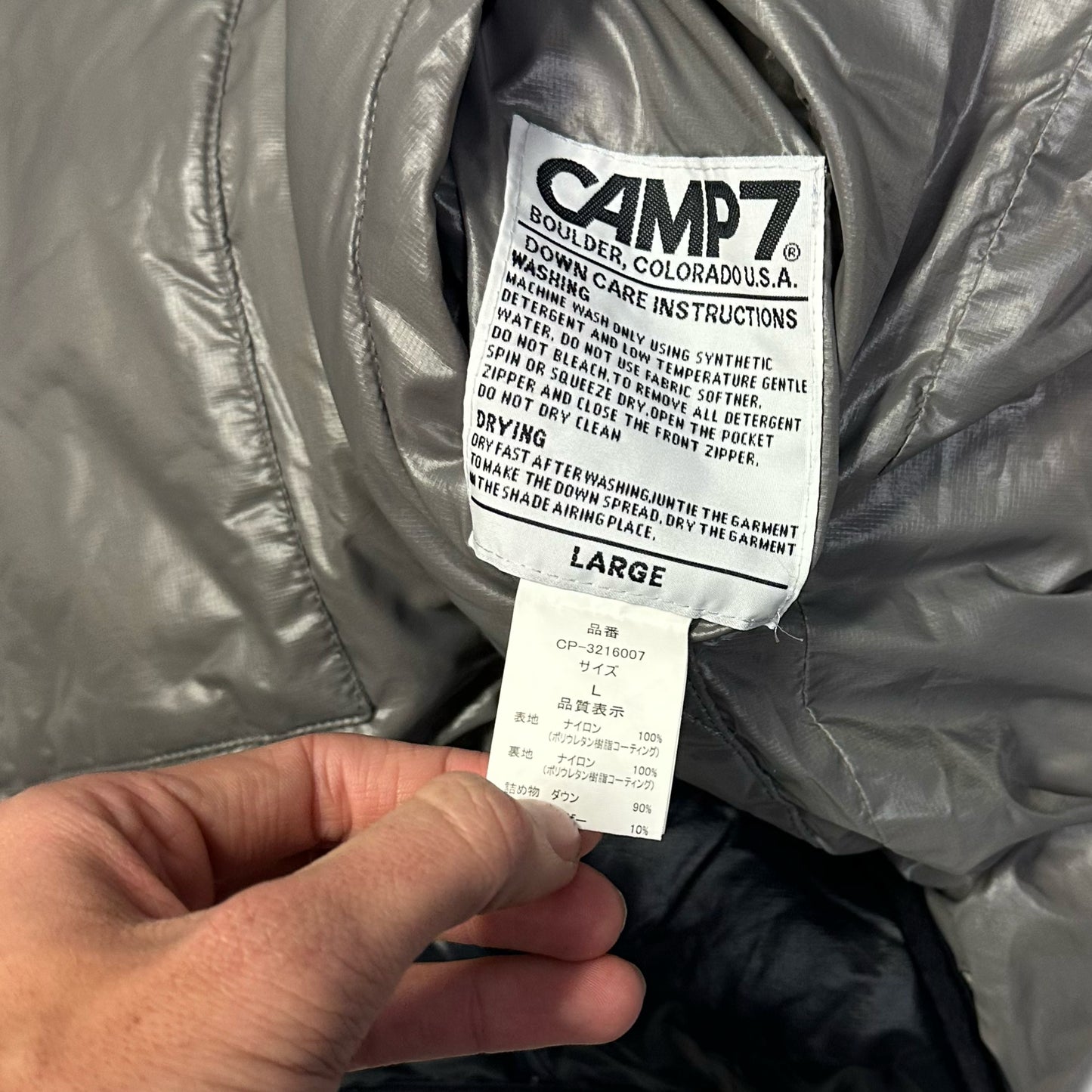 Camp 7 Reversible Puffer Jacket In Grey & Black ( L )