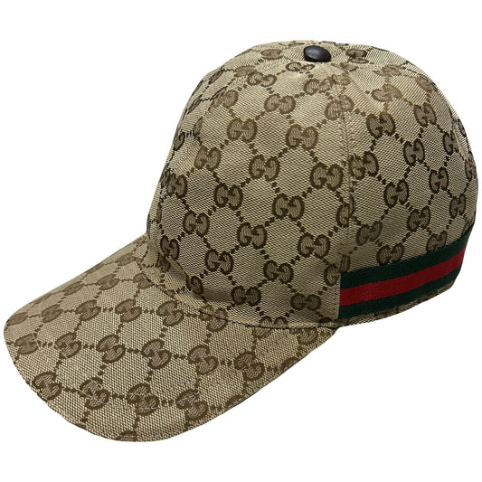 Gucci Monogram Cap In Tan ( L )
