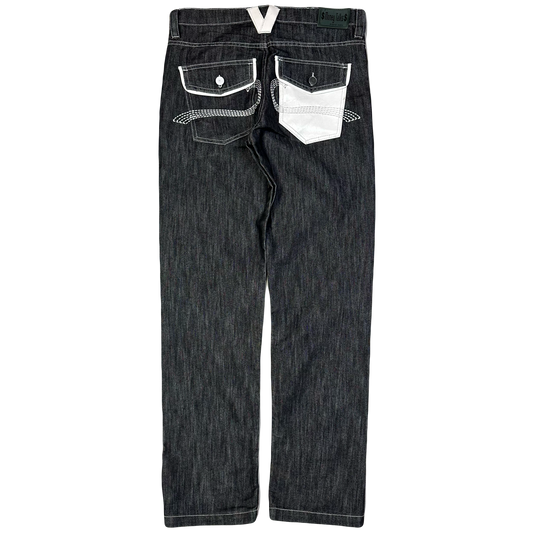 Money Talks Jeans In Black / Dark Grey ( W36 )