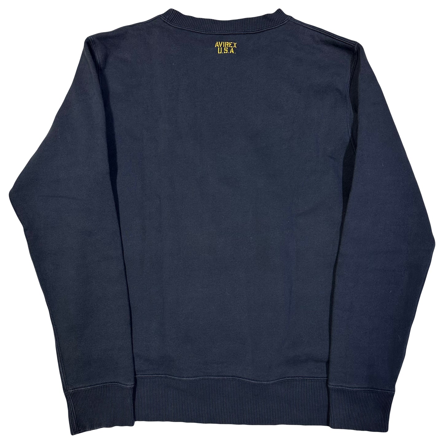 Avirex Spellout Sweatshirt In Navy & Yellow ( M )