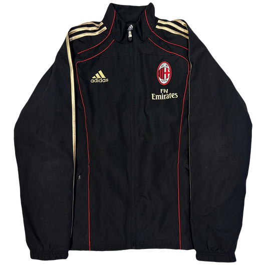 Adidas AC Milan 2010/11 Tracksuit Top In Black & Gold ( M )