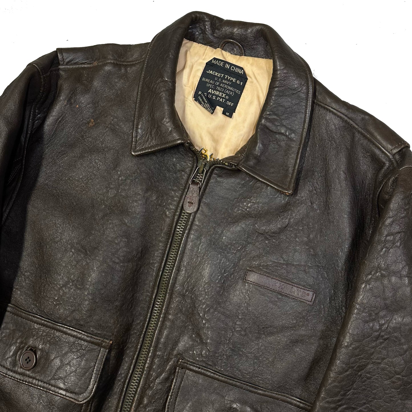 Avirex G-1 Leather Jacket In Brown ( M )