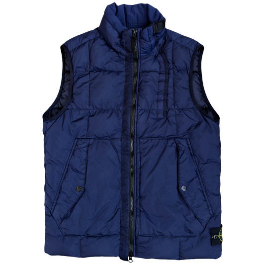 Stone Island AW/18 Crinkle Reps Down Puffer Gilet In Navy (L)