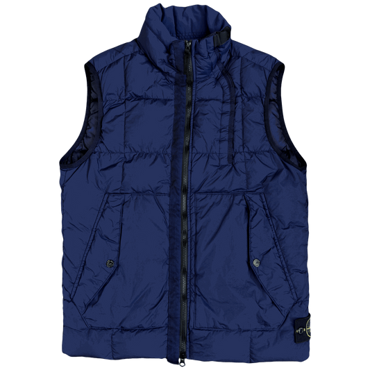Stone Island AW/18 Crinkle Reps Down Puffer Gilet In Navy (L)