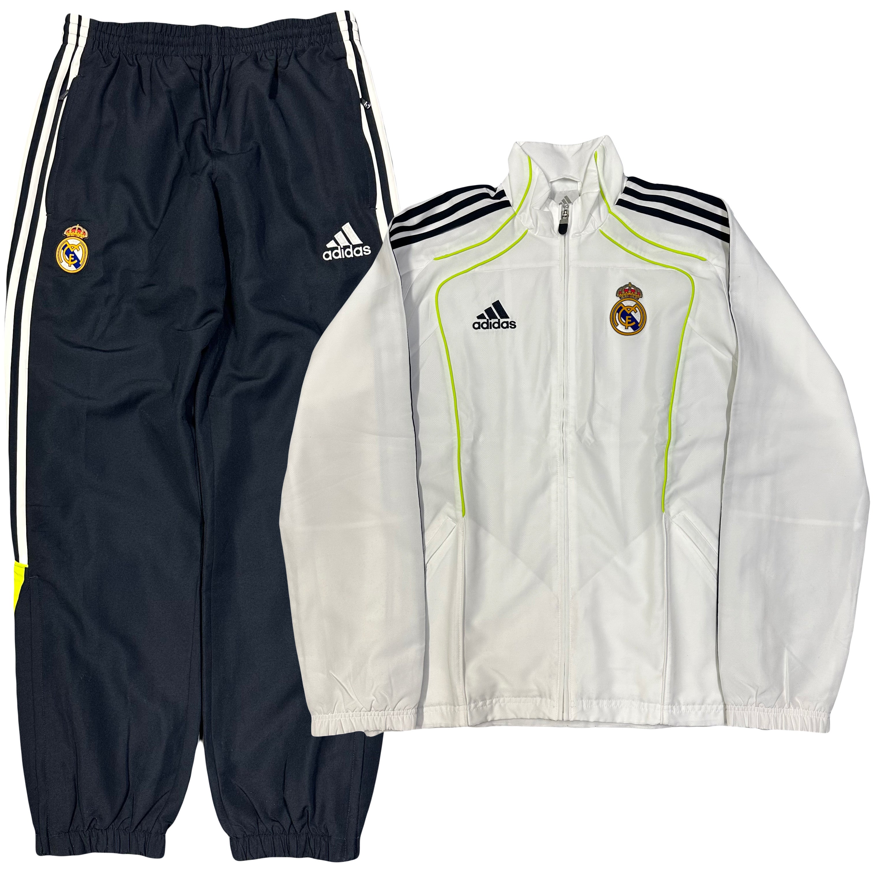 Adidas Real Madrid 2010/11 Tracksuit In White & Black ( M )