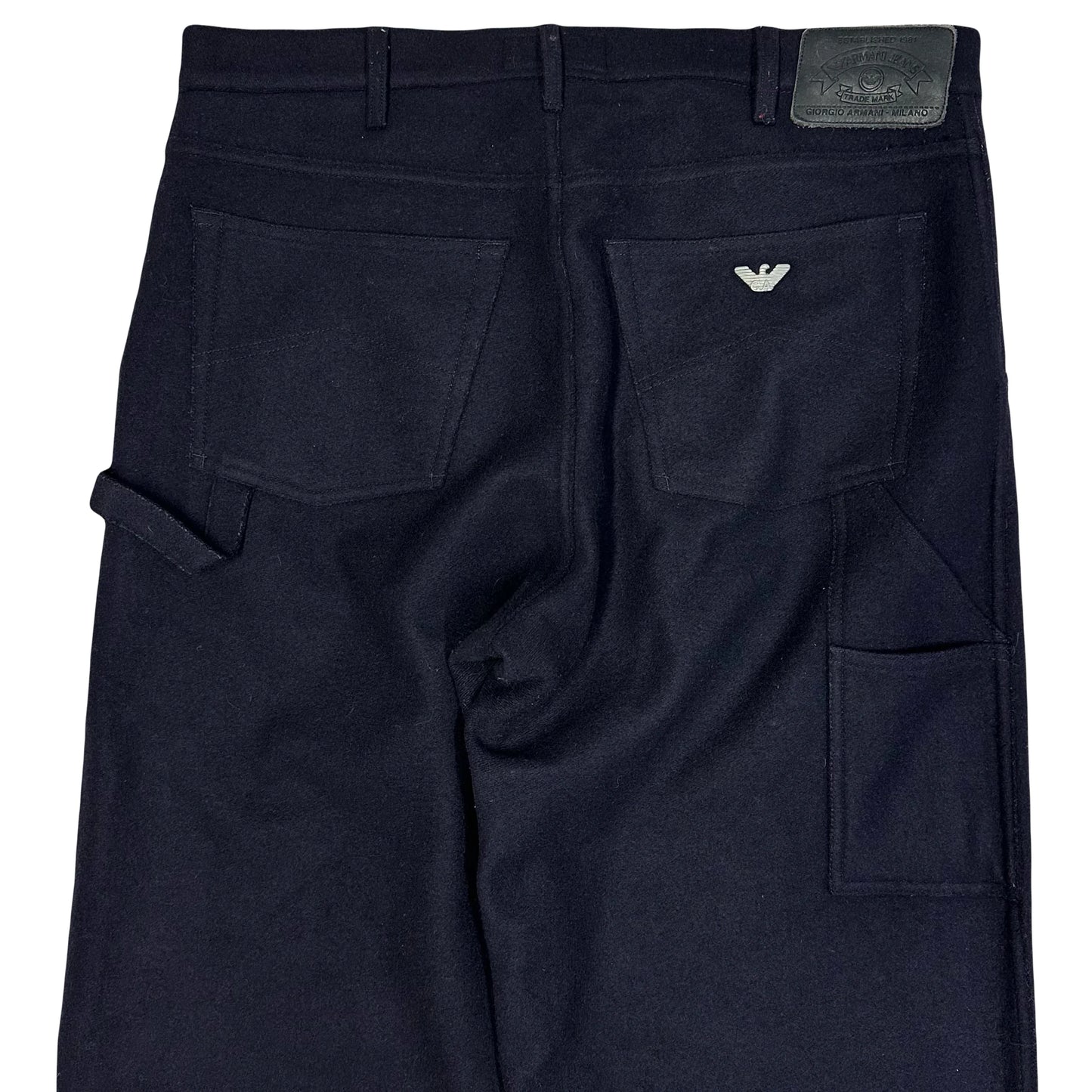 Armani Wool Trousers In Navy ( W34 )