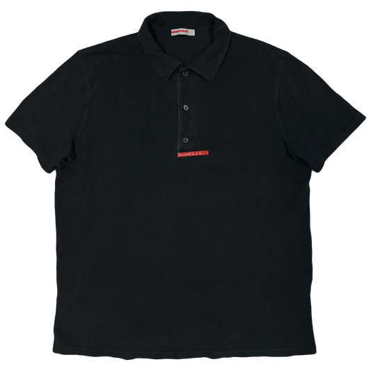 Prada Polo Shirt In Black ( XL )