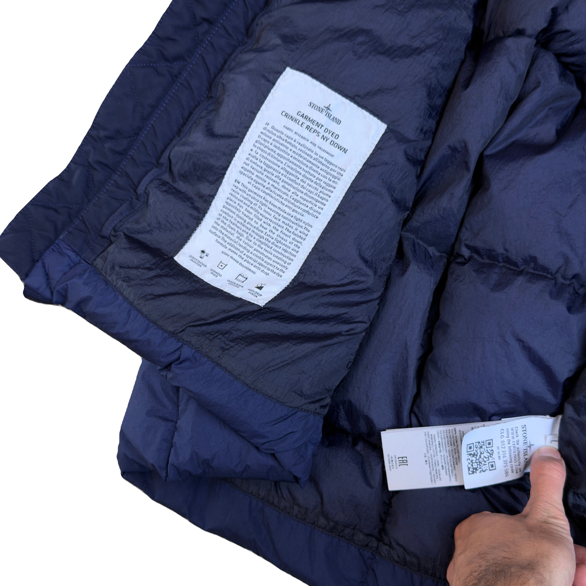 Stone Island AW/18 Crinkle Reps Down Puffer Gilet In Navy (L)