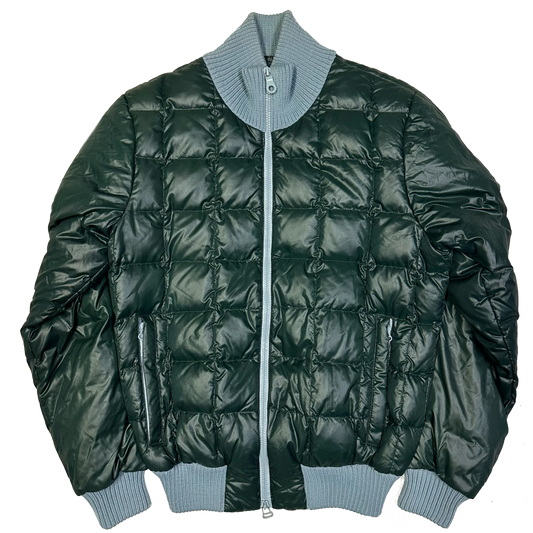 Duvetica Square Stitch Puffer Jacket In Dark Green & Blue ( M )