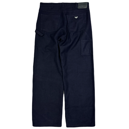 Armani Wool Trousers In Navy ( W34 )