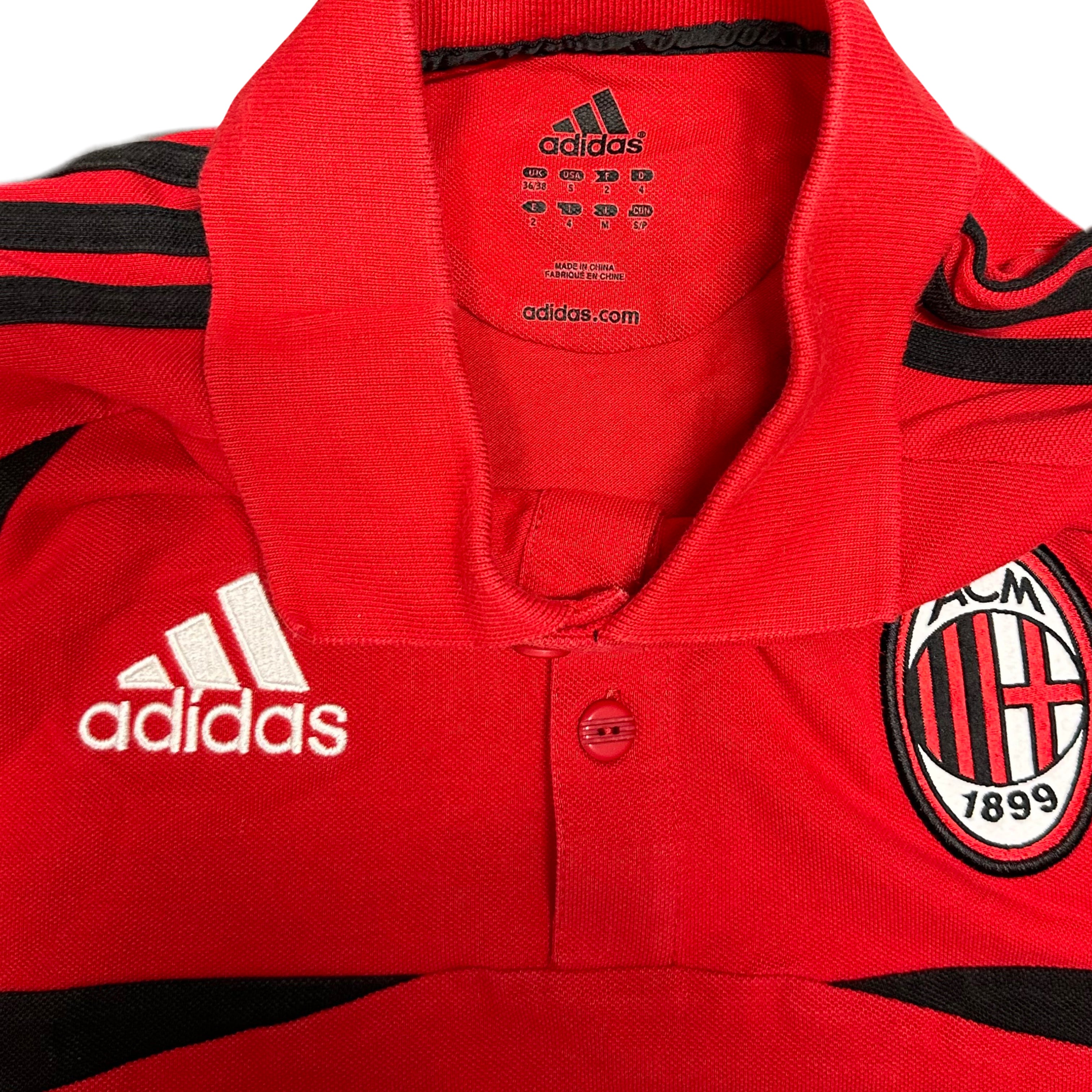 Adidas 2005 AC Milan Polo In Red & Black ( S )