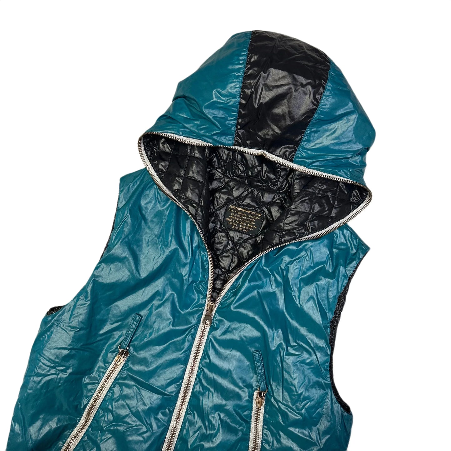 Duvetica Hooded Puffer Gilet In Blue ( S )