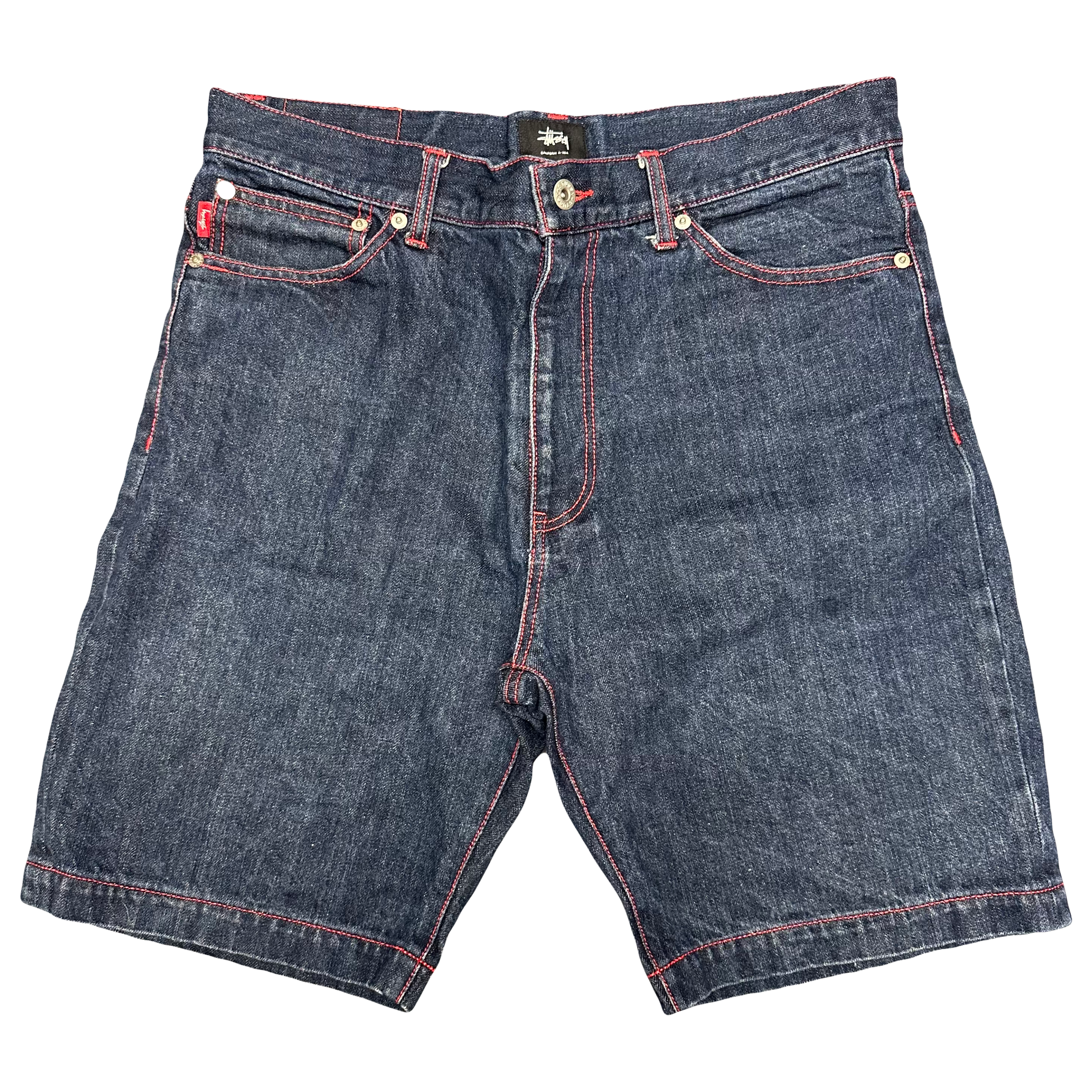 Stüssy Spellout Jorts With Red Print ( W32 )