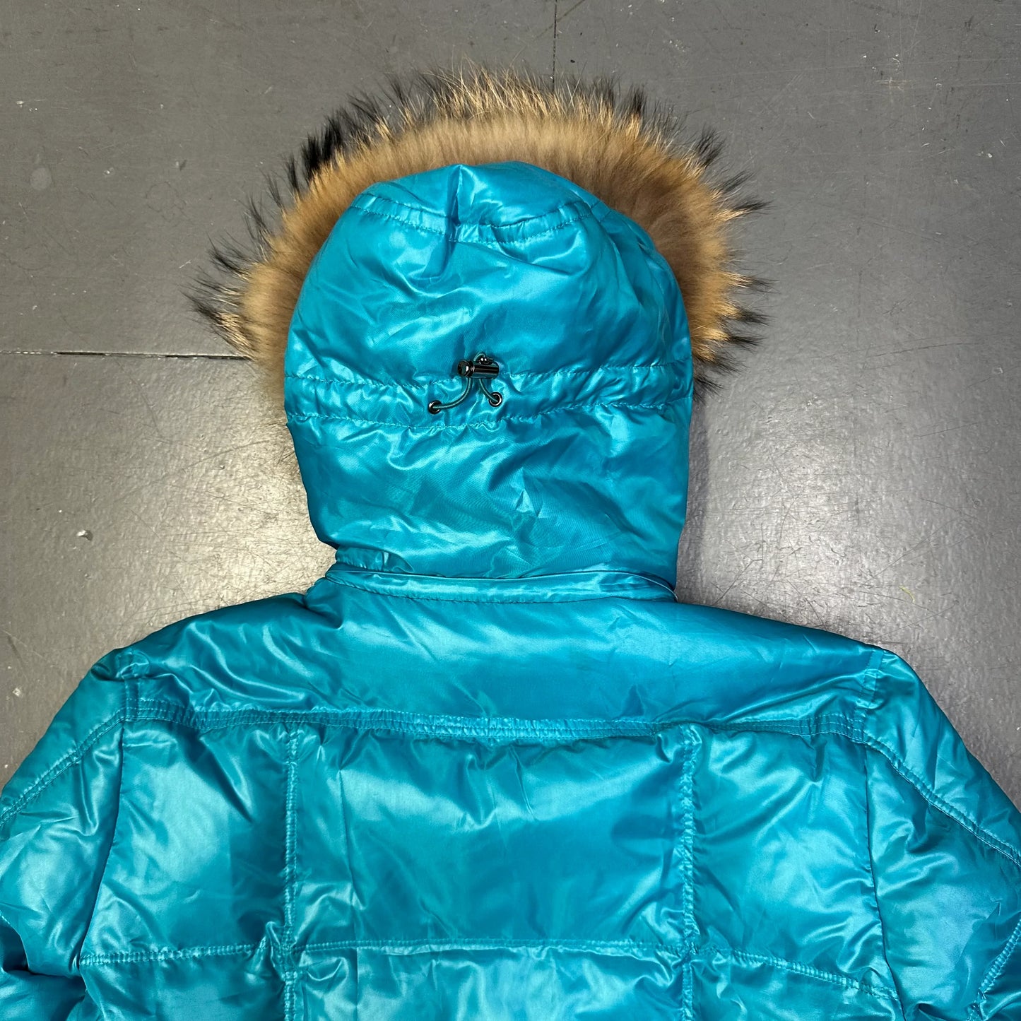 Takeo Kikuchi Puffer Jacket With Fur Hood In Blue (S)