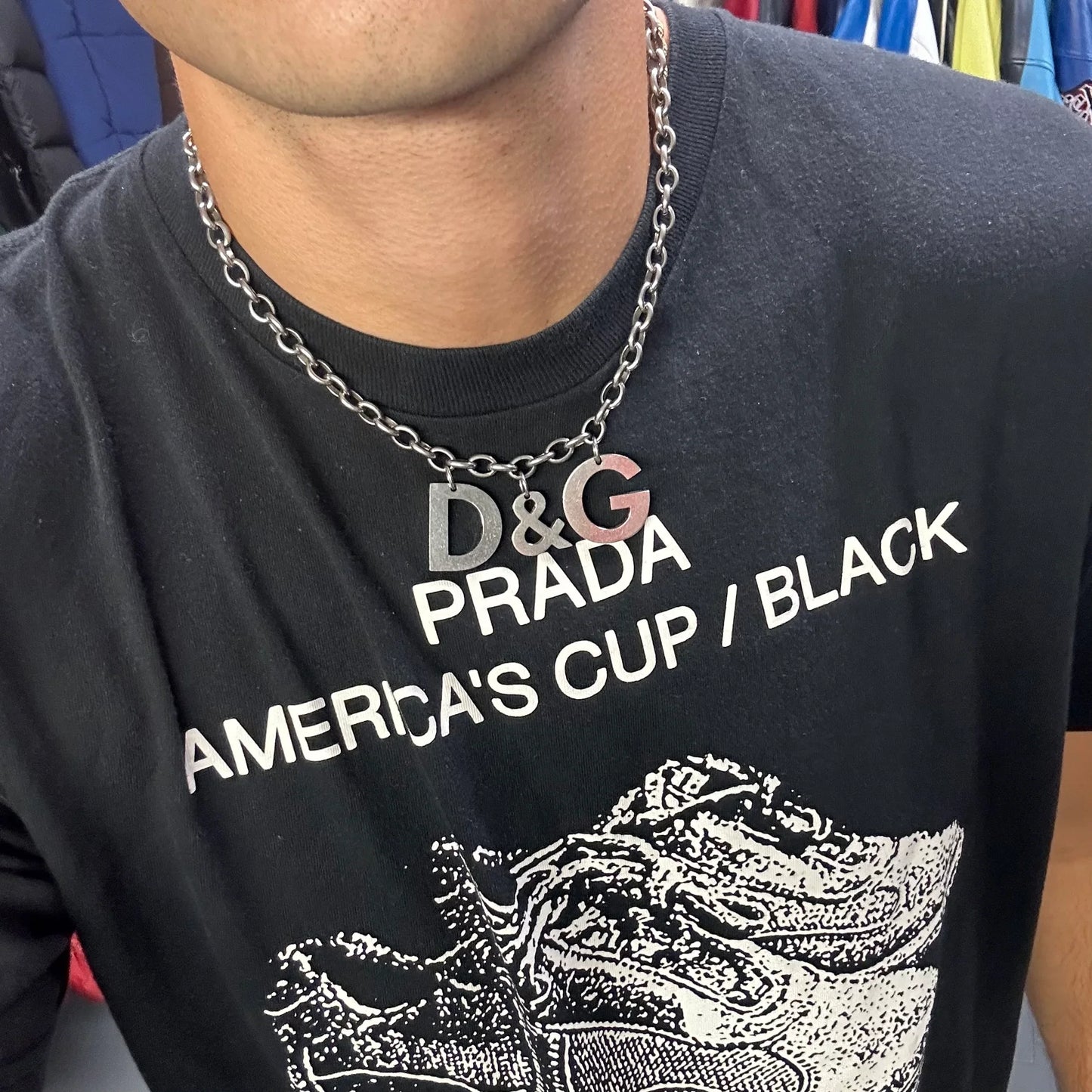 Dolce & Gabbana Steel Spellout Chain Necklace