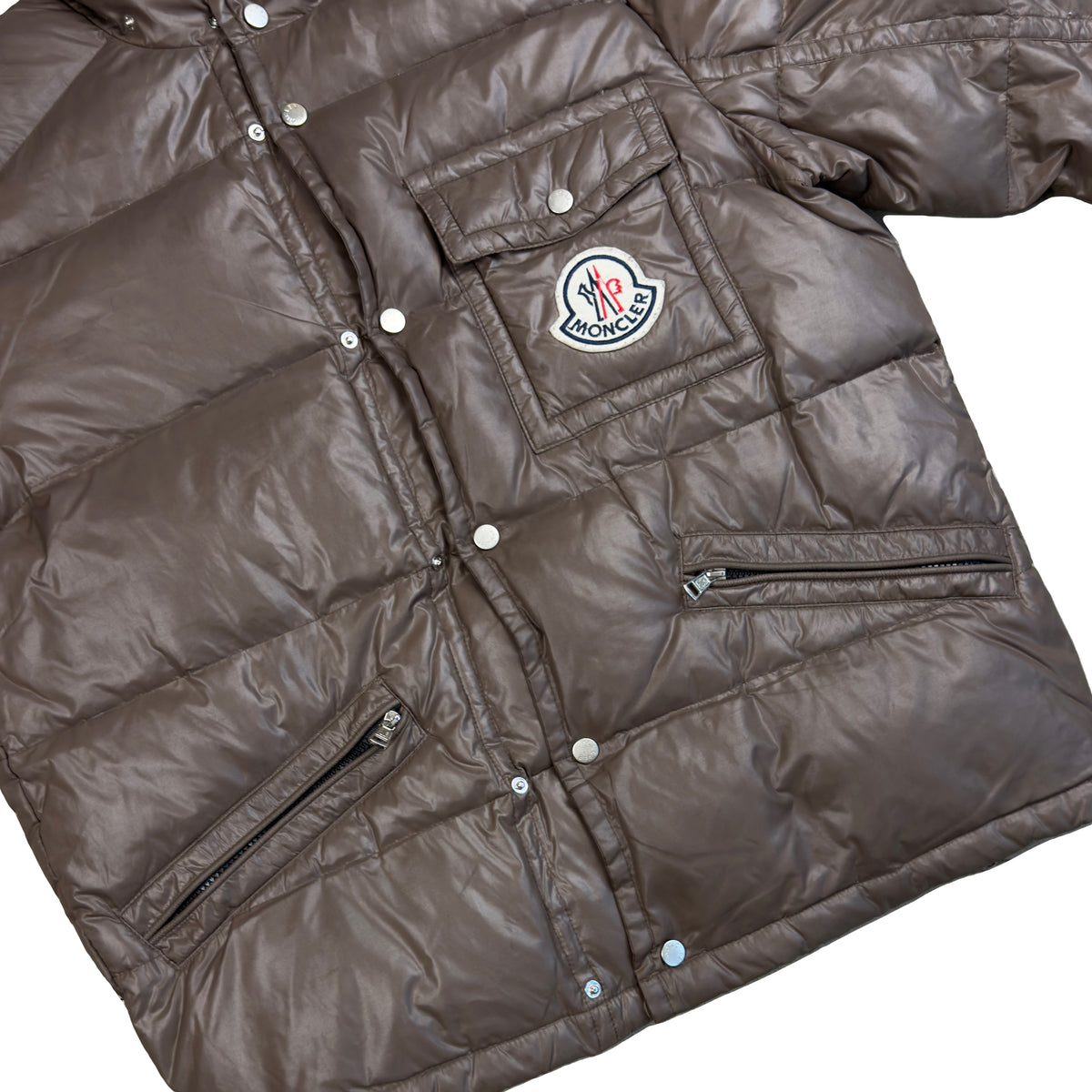 Moncler Puffer Jacket In Brown (L)