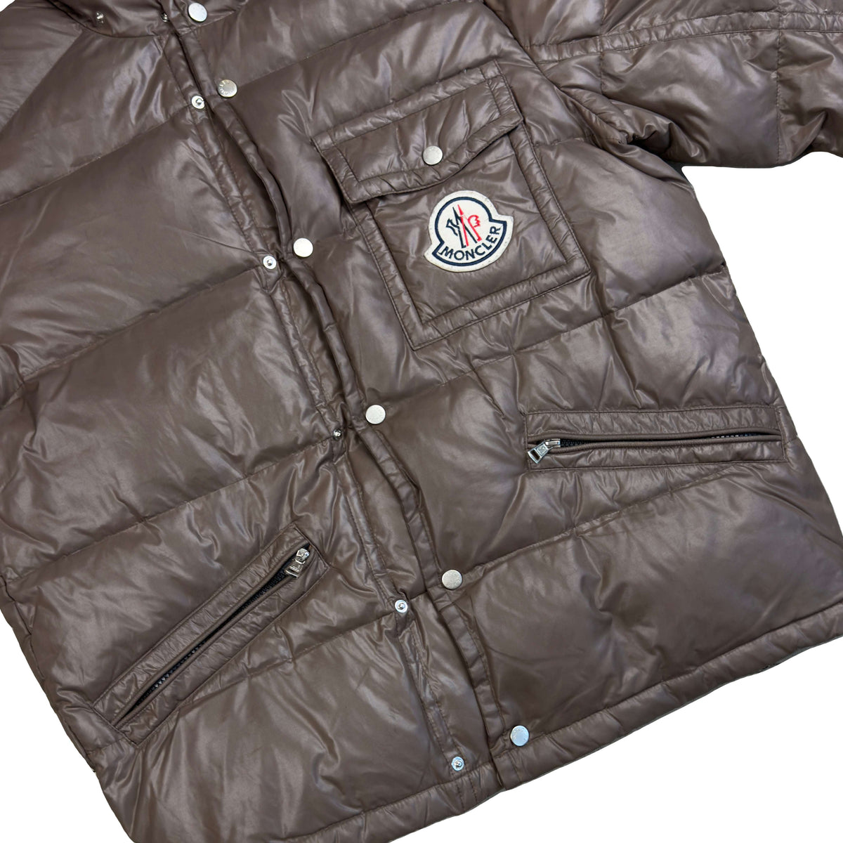 Moncler Puffer Jacket In Brown (L)