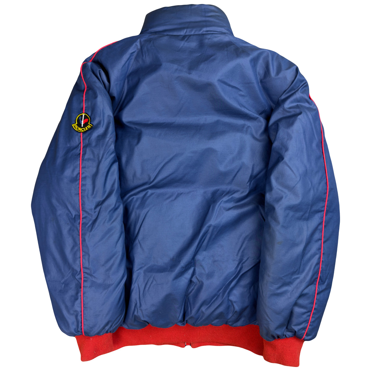 Moncler Reversible Puffer Jacket In Red & Navy (M)