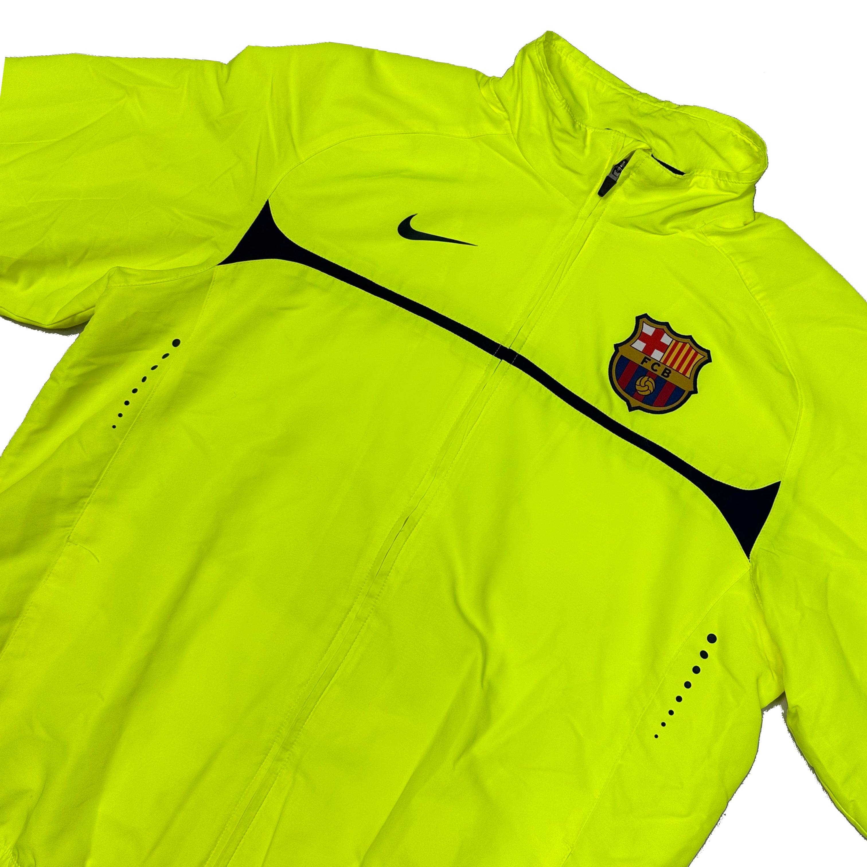 Nike Barcelona 2010/11 Tracksuit Top In Fluorescent Green ( XL )
