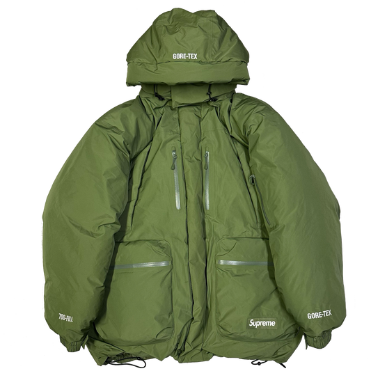 Supreme Gore-Tex Down Puffer Jacket In Olive Green ( L )