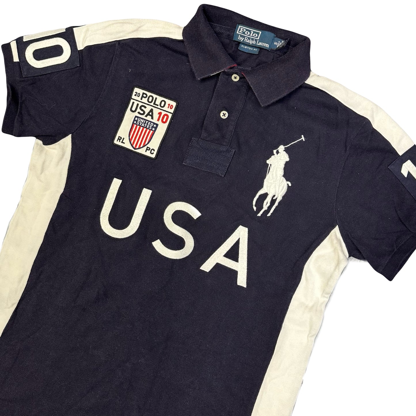 Ralph Lauren USA Polo In Navy & White ( S )