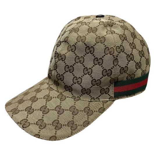 Gucci Monogram Cap In Tan ( S )