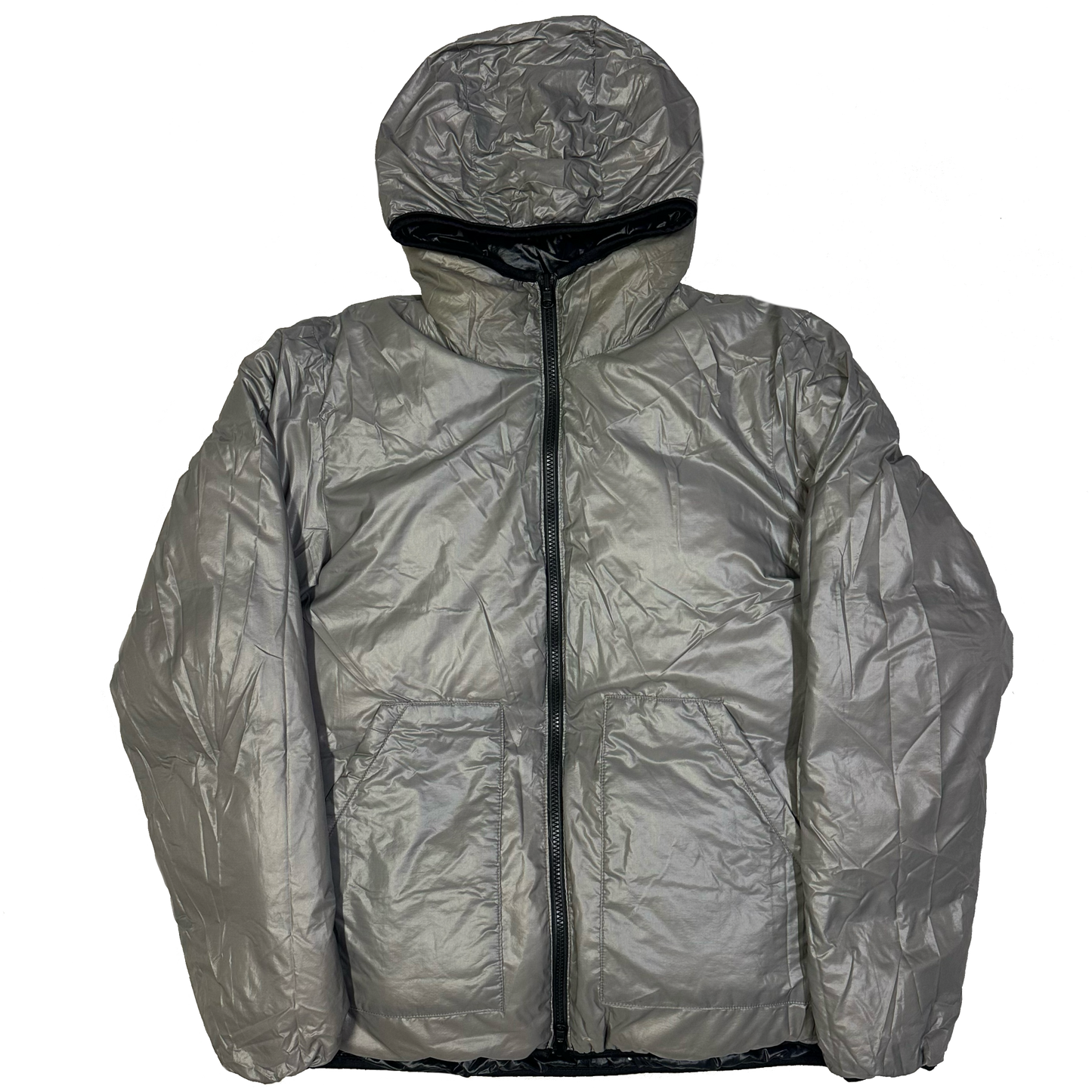 Camp 7 Reversible Puffer Jacket In Grey & Black ( L )