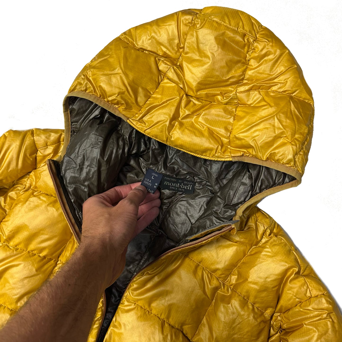 Montbell Square Stitch Puffer Jacket In Yellow ( L )
