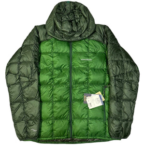Montbell EX 800 Two Tone Square Stitch Down Puffer Jacket In Green ( XL )