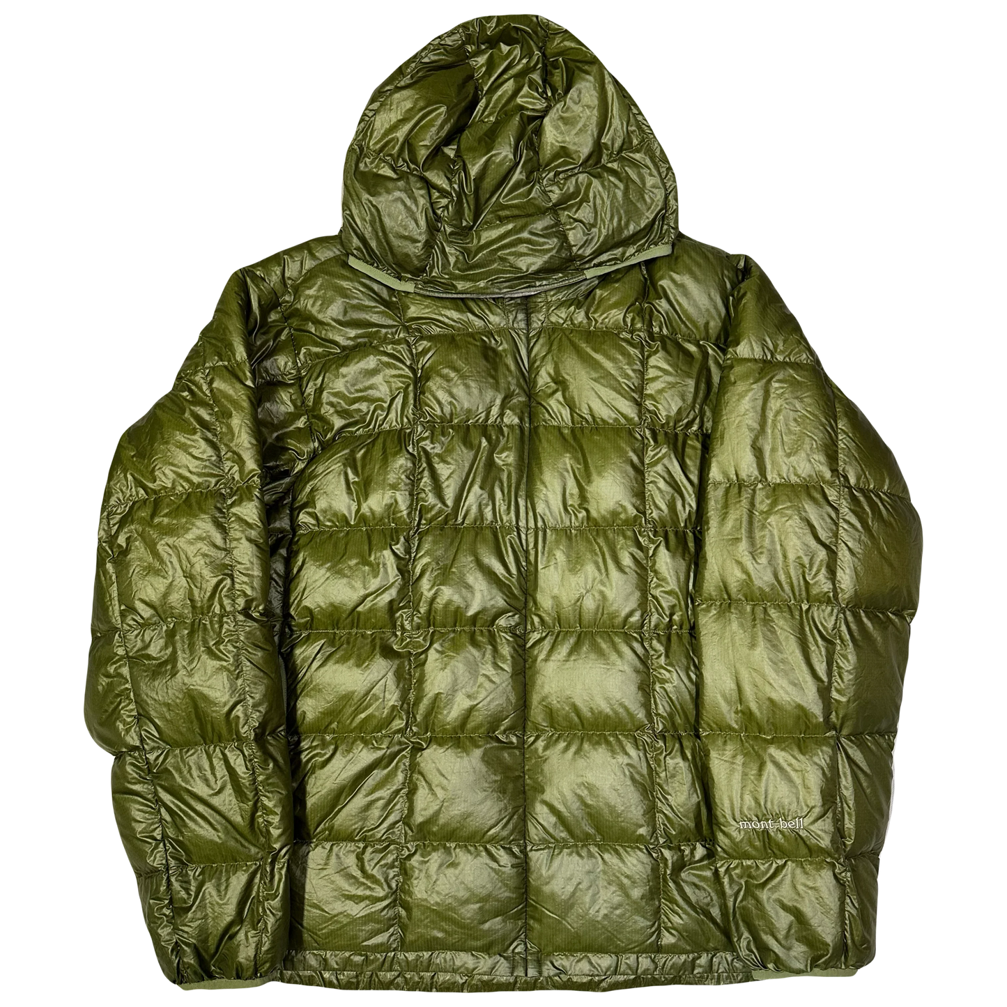 Montbell Square Stitch Puffer Jacket In Olive Green ( L )