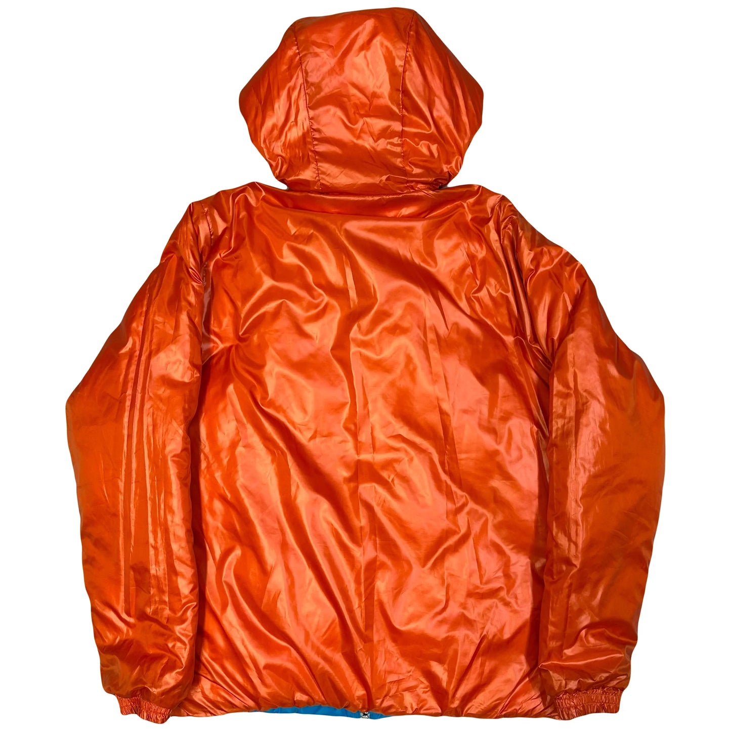 Takeo Kikuchi Diamond Stitch Reversible Puffer Jacket In Blue & Orange (M)